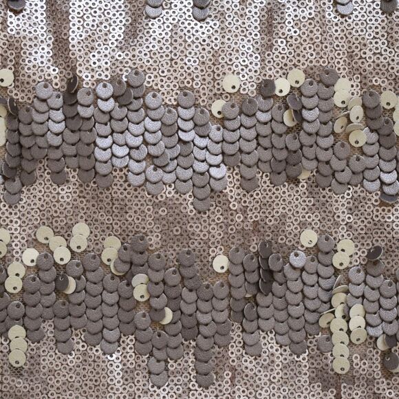 ADRIANNA PAPELL Women's Gold Sequin Cap Sleeve Sheath Dress Size 6 - Picture 6 of 9